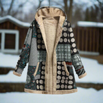 Loose coat in linen-cotton blend for women