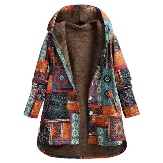 Floral Jacket with Hood for Women