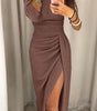Off-Shoulder Long Slit Dress for Women | Perfect for Going Out