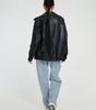 Oversized Leather Bomber Jacket for Women
