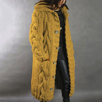 Long Hooded Vest in Chunky Knit for Women