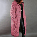 Long Hooded Vest in Chunky Knit for Women