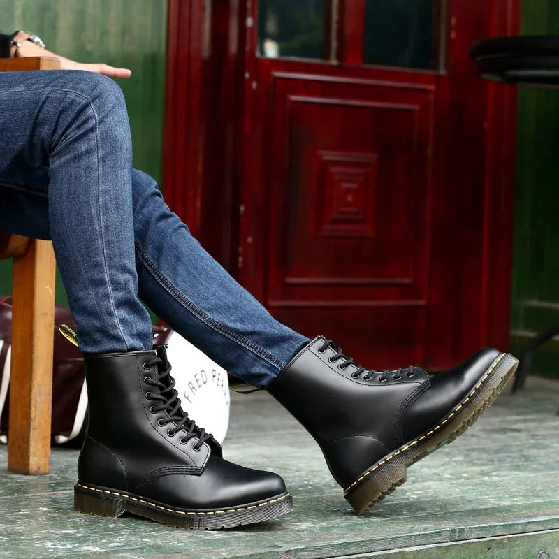Women's Leather Lace-Up Martin Boots