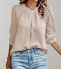 Pleated Satin Blouse for Women