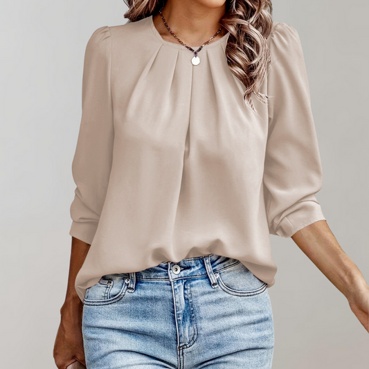 Pleated Satin Blouse for Women