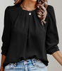 Pleated Satin Blouse for Women
