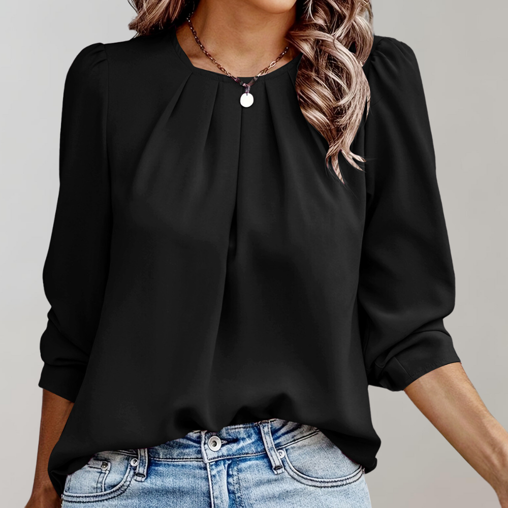 Pleated Satin Blouse for Women