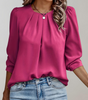 Pleated Satin Blouse for Women