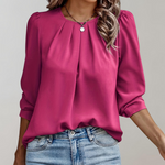 Pleated Satin Blouse for Women