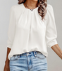 Pleated Satin Blouse for Women