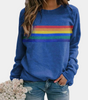 Long-sleeve colorful striped sweatshirt for women