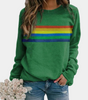 Long-sleeve colorful striped sweatshirt for women