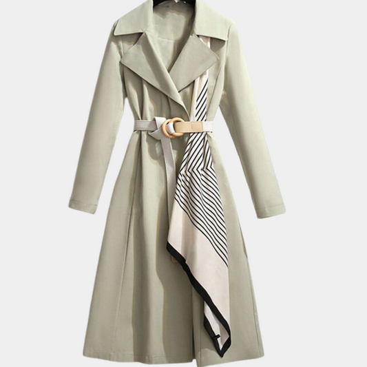 Elegant Double-Breasted Belted Coat for Women
