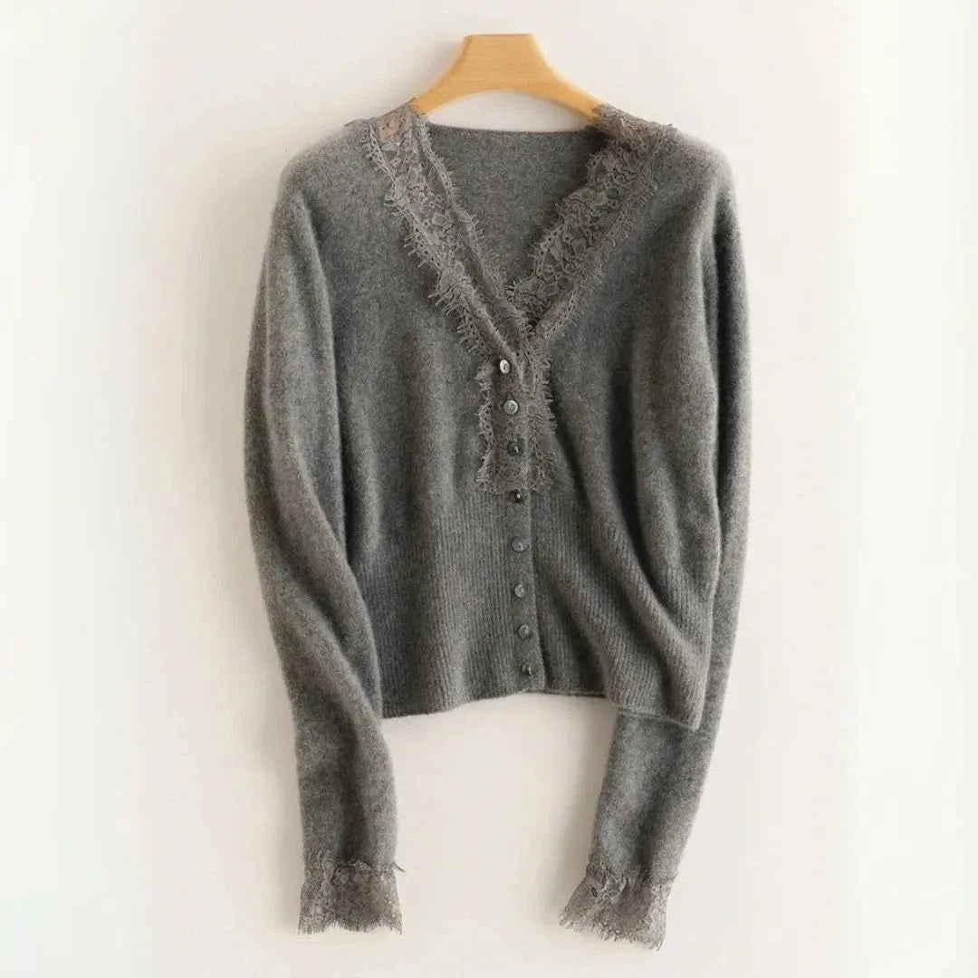 Lace Trim Cardigan for Women