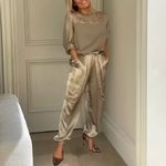 Elegant Luxury Beige Two-Piece Floating Set