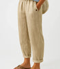 Wide-Leg Elastic Waist Linen Pants for Women