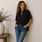 V-Neck Blouse with Refined Detail for Women