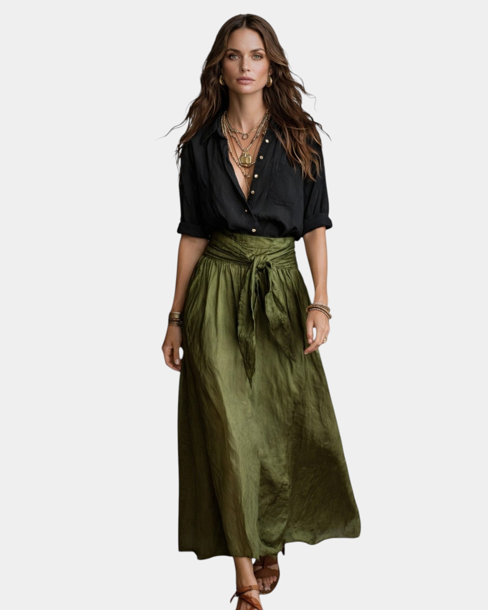 High Waist Midi Skirt and Shirt Set for Women | Ideal for Everyday Wear