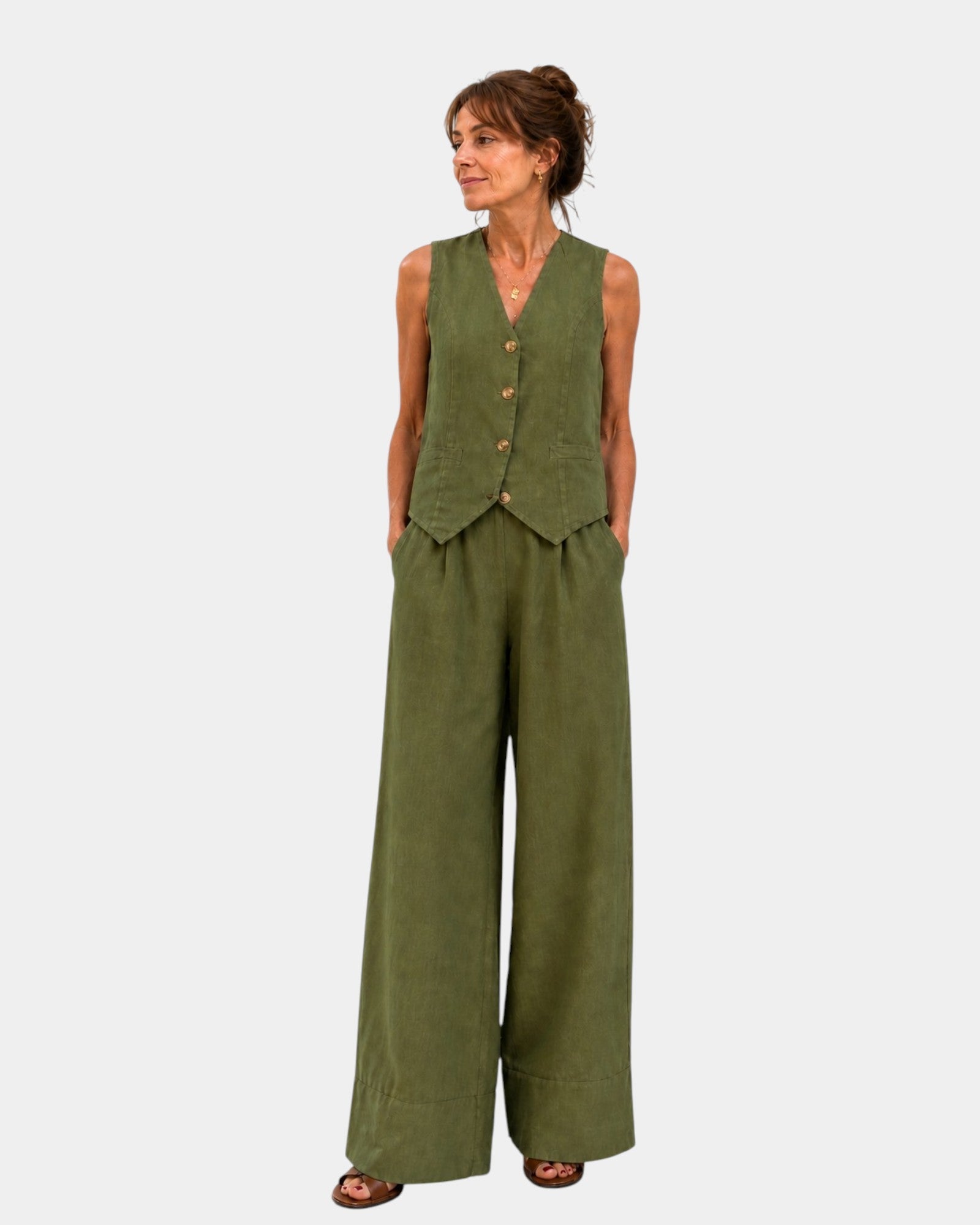 Sleeveless Vest and Pants Set for Women | Ideal for the Office