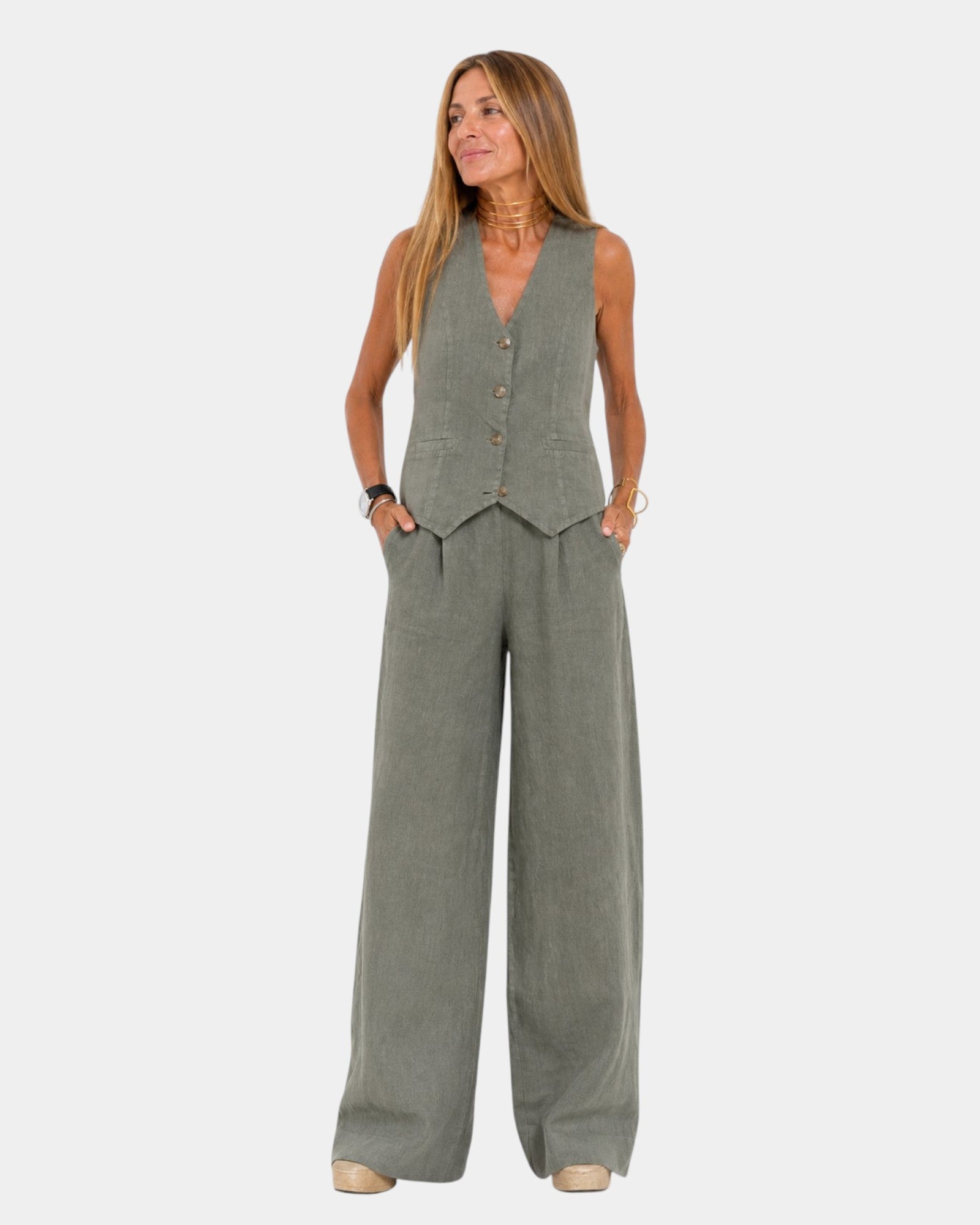 Sleeveless Vest and Pants Set for Women | Ideal for the Office