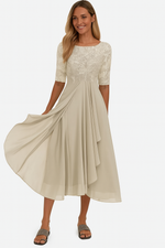 Flared Midi Lace Dress for Women | Perfect for Everyday Wear