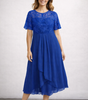 Midi Lace and Chiffon Dress for Women