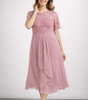 Midi Lace and Chiffon Dress for Women
