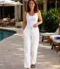 High-Waisted Casual Cotton and Linen Pants for Women