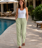 High-Waisted Casual Cotton and Linen Pants for Women