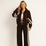 Two-Piece Contrast Sports Set for Women