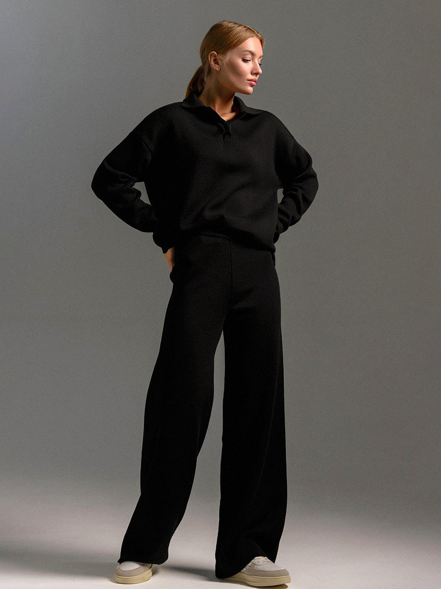 Polo Collar Pants Set for Women