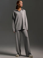 Polo Collar Pants Set for Women