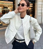 Women's High Collar Bomber Jacket