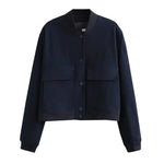 Women's High Collar Bomber Jacket