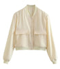 Women's High Collar Bomber Jacket