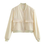 Women's High Collar Bomber Jacket