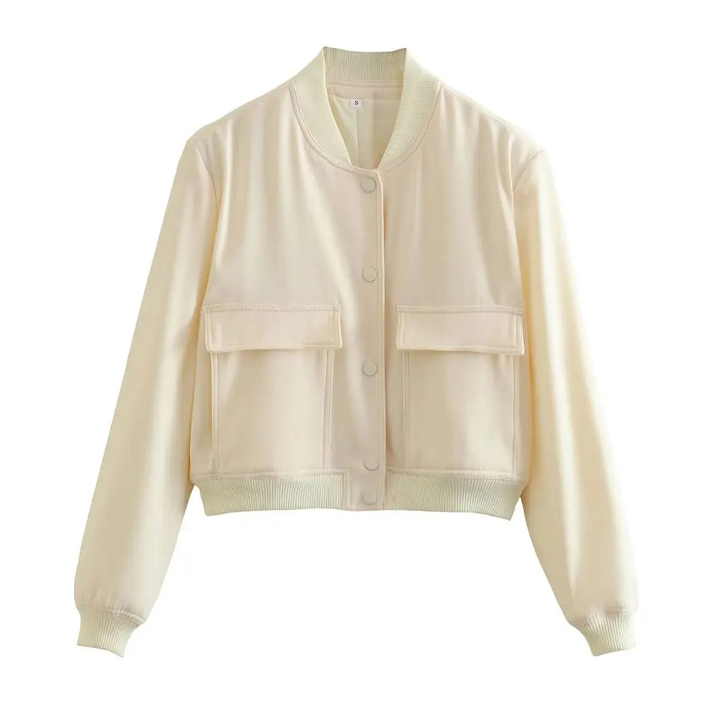 Women's High Collar Bomber Jacket