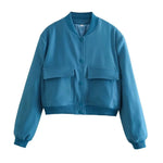Women's High Collar Bomber Jacket