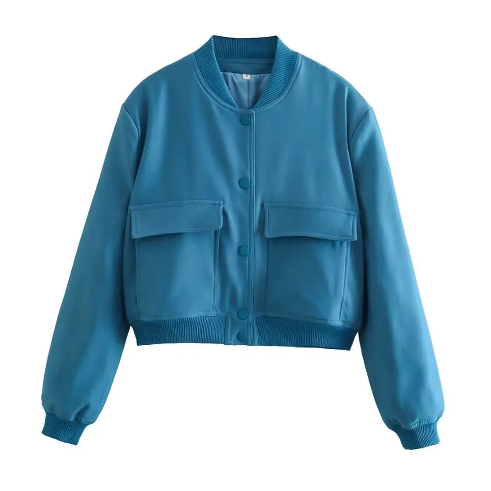 Women's High Collar Bomber Jacket