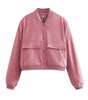 Women's High Collar Bomber Jacket
