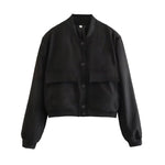 Women's High Collar Bomber Jacket