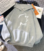 Printed Cat Hoodie in Minimalist Style for Women