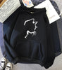 Printed Cat Hoodie in Minimalist Style for Women