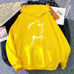 Printed Cat Hoodie in Minimalist Style for Women