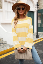 Knit pullover with stripes for Women