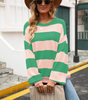 Knit pullover with stripes for Women