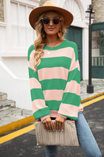 Knit pullover with stripes for Women