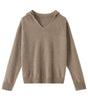 Wool Hoodie with V-Neck for Women
