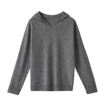 Wool Hoodie with V-Neck for Women
