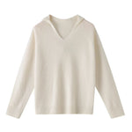 Wool Hoodie with V-Neck for Women